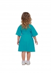 Girl dress embroidered "Pervotsvet" turquoise