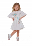 Детское платье вышиванка «Первоцвет» молочноe