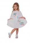 Girl dress embroidered "Pervotsvet" milk