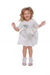 Girl dress embroidered "Pervotsvet" milk