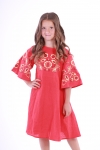 Embroidered dress for girls “Znahidka” red